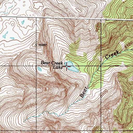 Topographic Map of Bear Creek Lake, ID