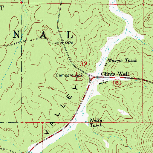 Topographic Map of Clint Wells Campground, AZ