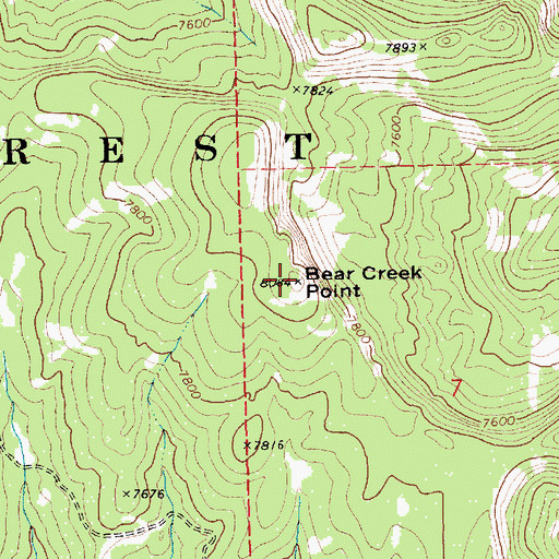Topographic Map of Bear Creek Point, ID