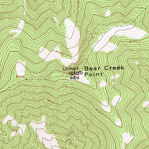 Topographic Map of Bear Creek Point, ID