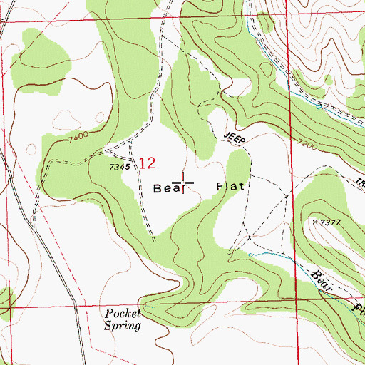 Topographic Map of Bear Flat, ID
