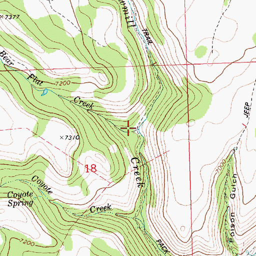 Topographic Map of Bear Flat Creek, ID