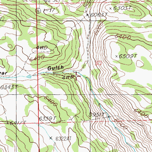 Topographic Map of Bear Gulch, ID