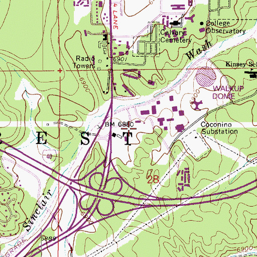 Topographic Map of Coconino County Highway Department, AZ