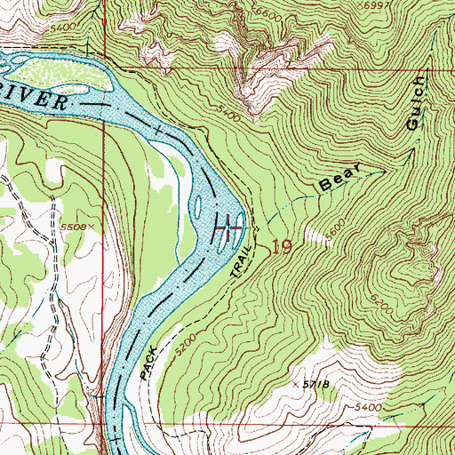 Topographic Map of Bear Gulch, ID