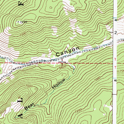 Topographic Map of Bear Hollow, ID