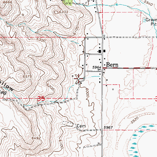 Topographic Map of Bear Hollow, ID