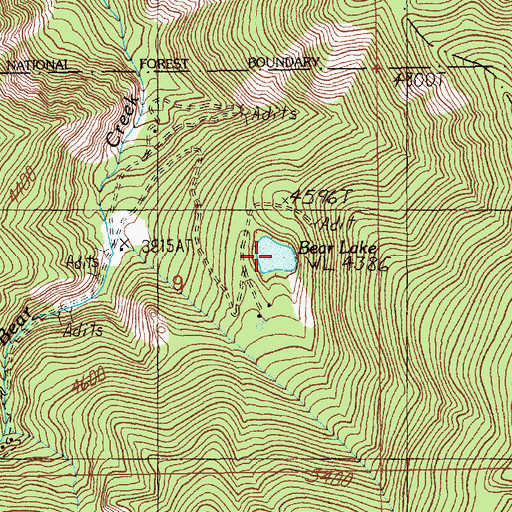 Topographic Map of Bear Lake, ID