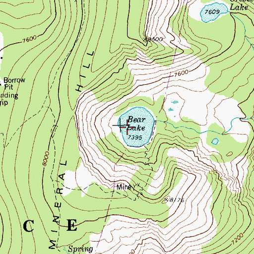 Topographic Map of Bear Lake, ID