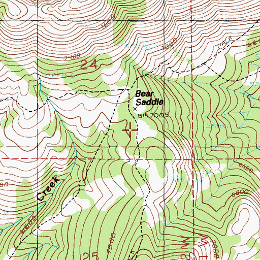 Topographic Map of Bear Saddle, ID