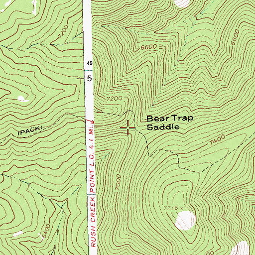 Topographic Map of Bear Trap Saddle, ID