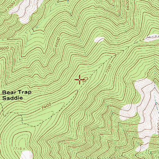 Topographic Map of Bear Trap Saddle Trail, ID