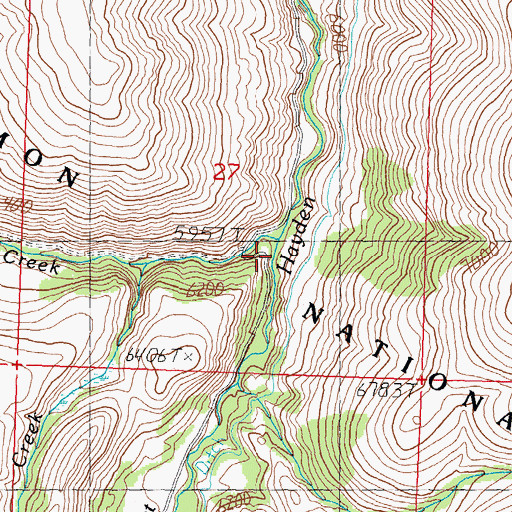 Topographic Map of Bear Valley Creek, ID
