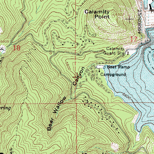 Topographic Map of Bear Wallow Canyon, ID