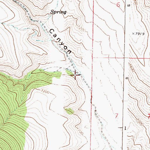 Topographic Map of Bear Wallow Canyon, ID