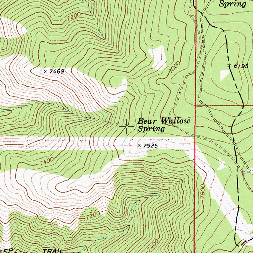 Topographic Map of Bear Wallow Spring, ID
