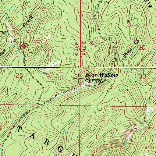 Topographic Map of Bear Wallow Spring, ID