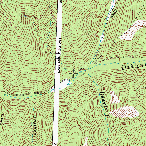 Topographic Map of Beartrap Creek, ID