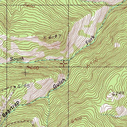 Topographic Map of Beartrap Gulch, ID