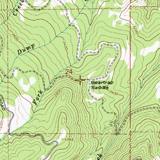 Topographic Map of Beartrap Saddle, ID