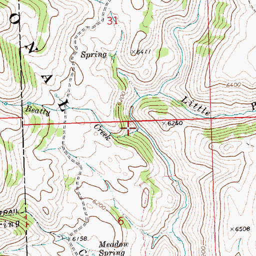 Topographic Map of Beatty Creek, ID