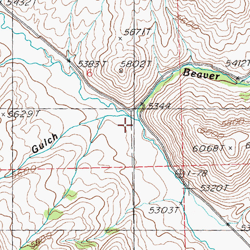 Topographic Map of Beaver Creek, ID