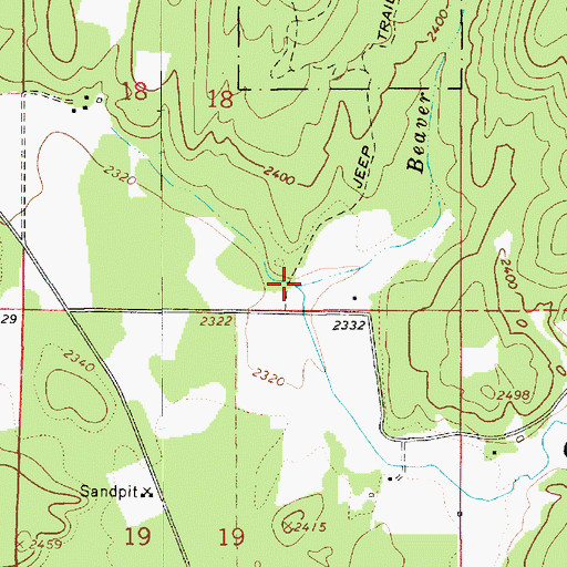 Topographic Map of Beaver Creek, ID