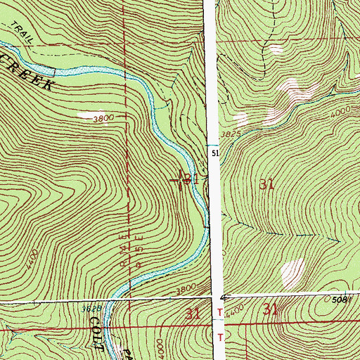 Topographic Map of Beaver Creek, ID