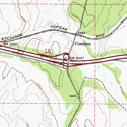 Topographic Map of Cosnino Interchange, AZ