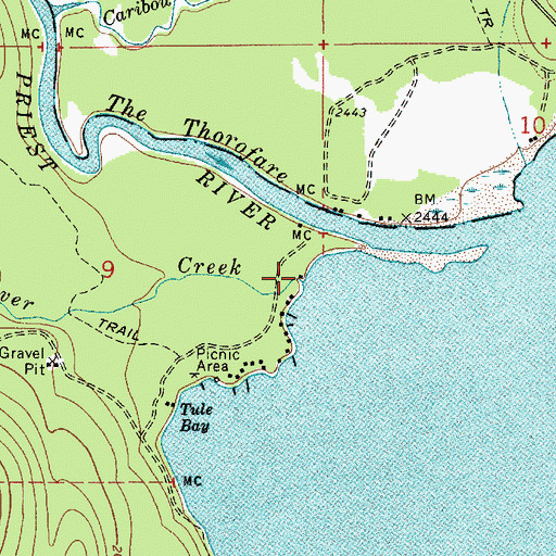 Topographic Map of Beaver Creek, ID