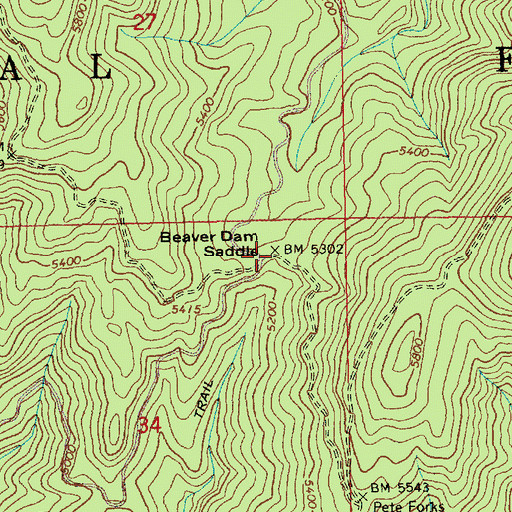 Topographic Map of Beaver Dam Saddle, ID