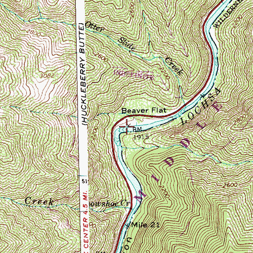 Topographic Map of Beaver Flat, ID