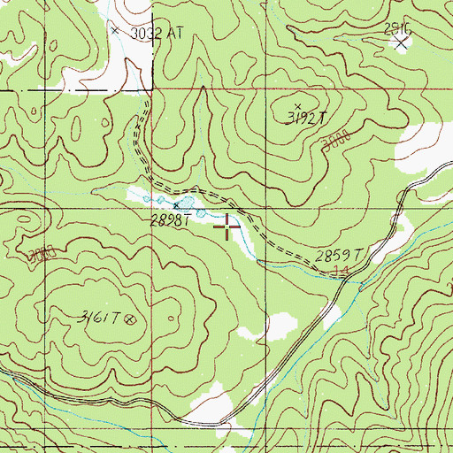 Topographic Map of Beaver Ponds, ID