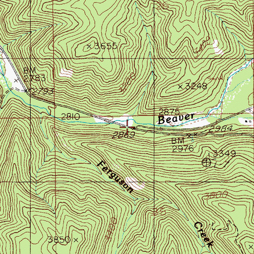 Topographic Map of Beaver Station, ID