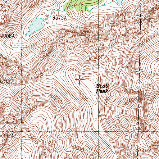 Topographic Map of Beaverhead Mountains, ID