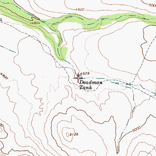 Topographic Map of Deadman Tank, AZ