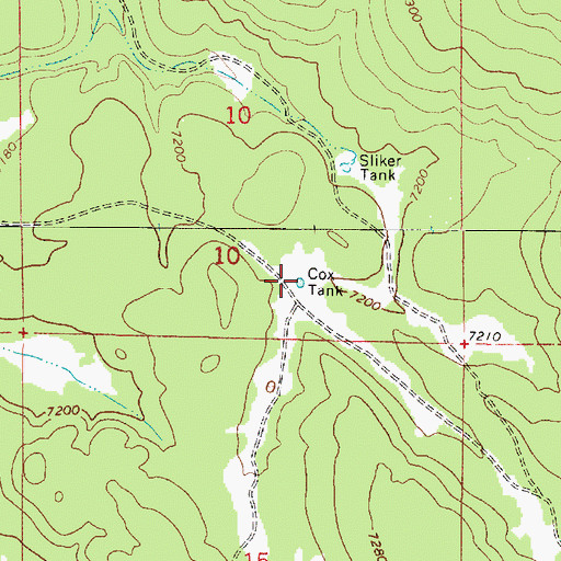 Topographic Map of Cox Tank, AZ
