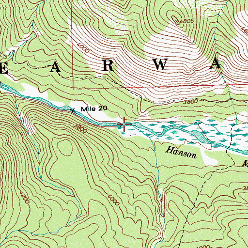 Topographic Map of Bedrock Creek, ID