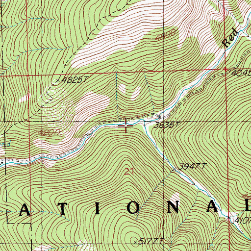 Topographic Map of Bedrock Creek, ID