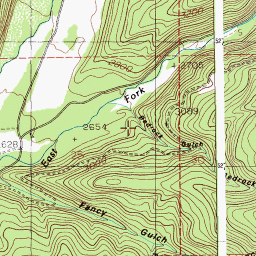 Topographic Map of Bedrock Gulch, ID