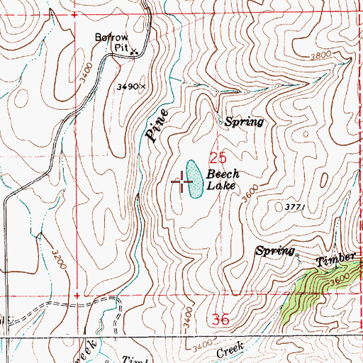 Topographic Map of Beech Lake, ID
