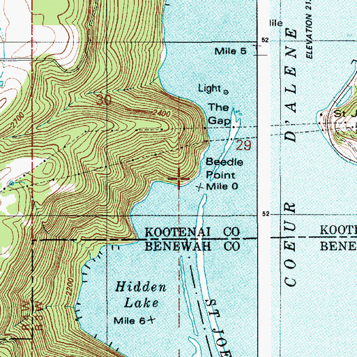 Topographic Map of Beedle Point, ID