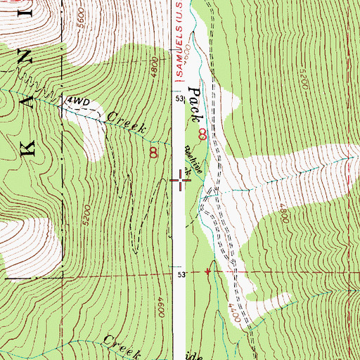 Topographic Map of Beehive Creek, ID