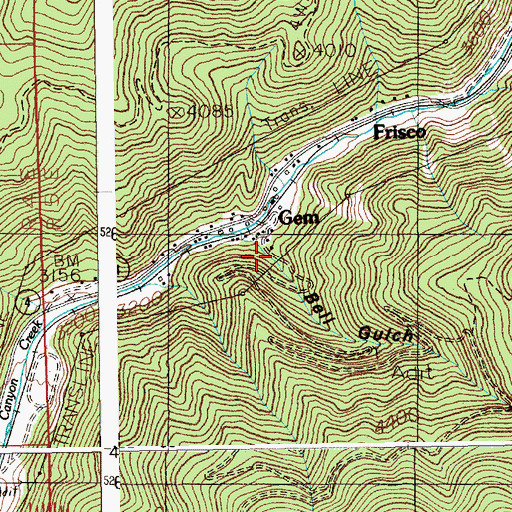 Topographic Map of Bell Gulch, ID