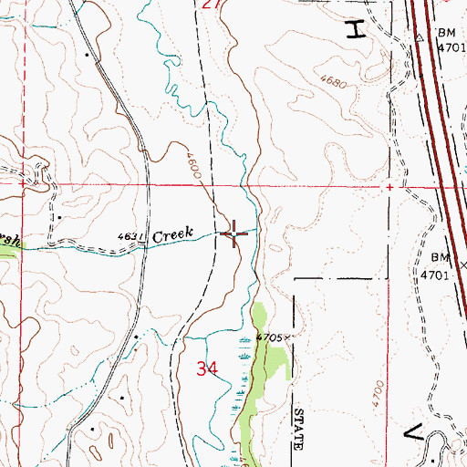 Topographic Map of Bell Marsh Creek, ID