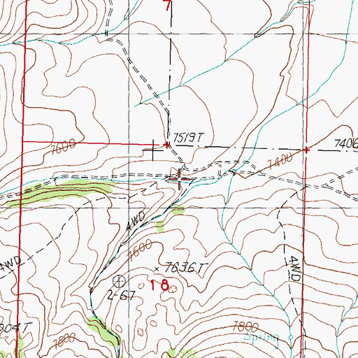 Topographic Map of Bell Mountain Canyon, ID