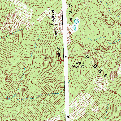 Topographic Map of Bell Point, ID