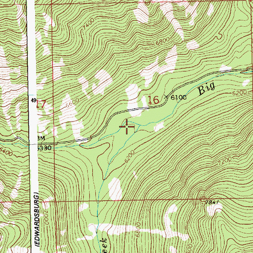 Topographic Map of Belvidere Creek, ID