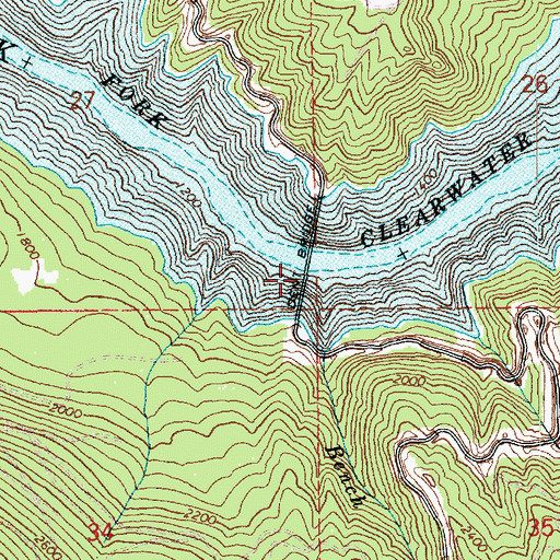 Topographic Map of Bench Creek, ID