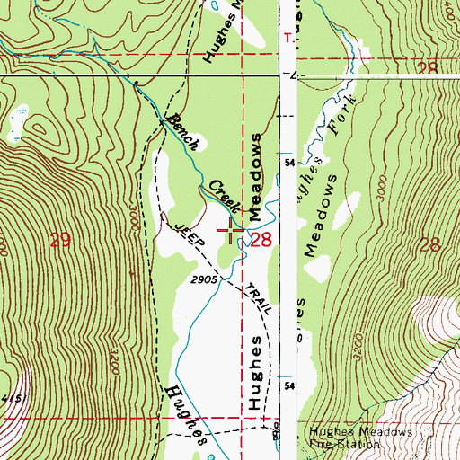 Topographic Map of Bench Creek, ID